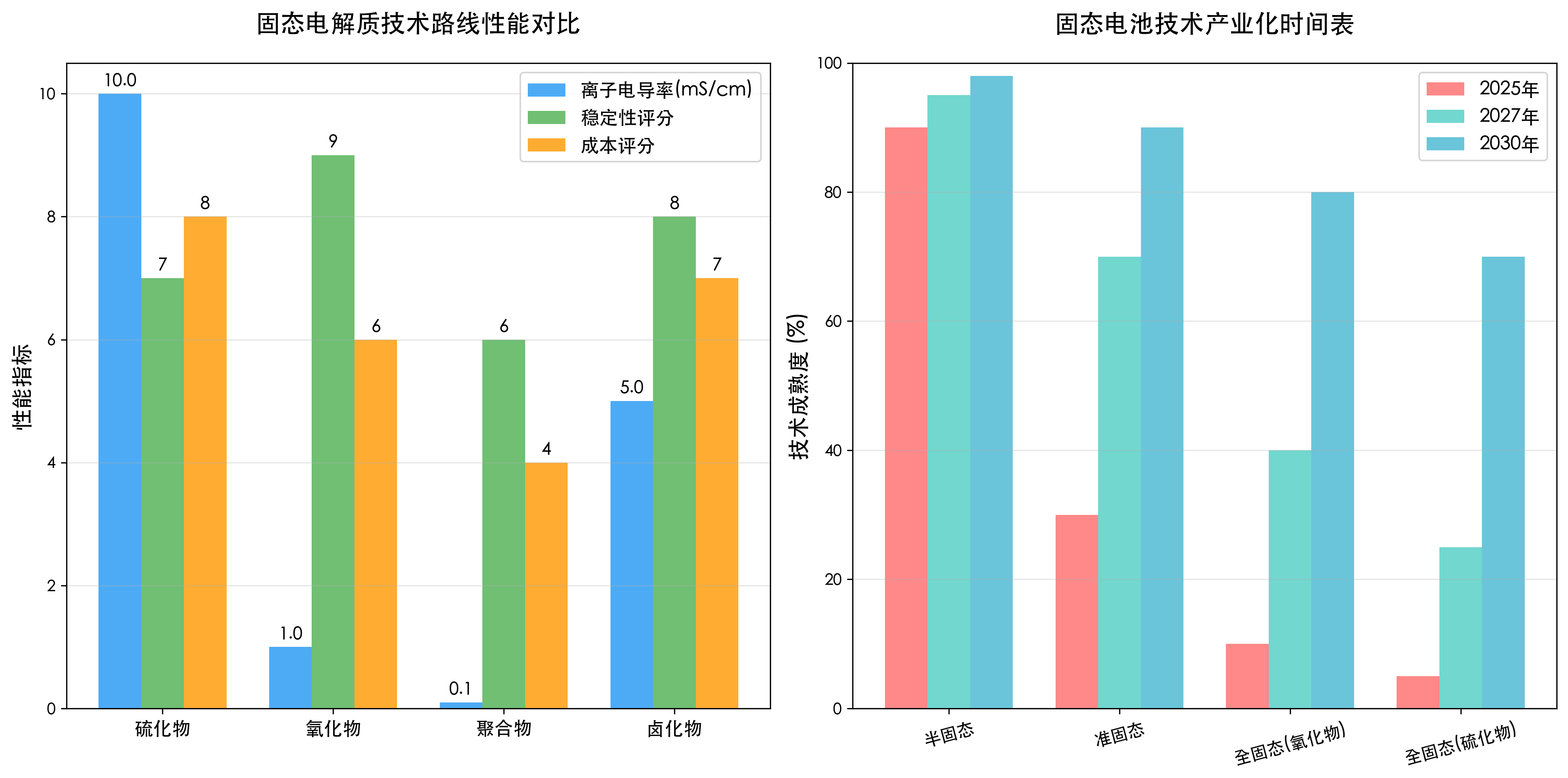 固态电池技术路线对比